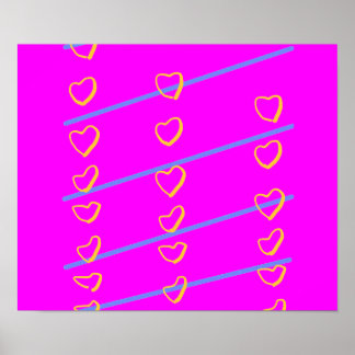 Póster Pink Heart Scroll