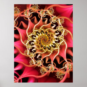 Póster Pink Hearts Spiral 
