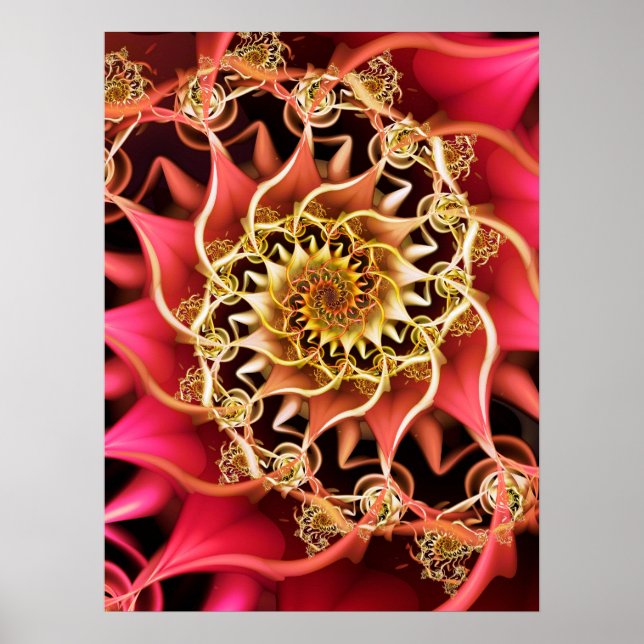 Póster Pink Hearts Spiral  (Frente)