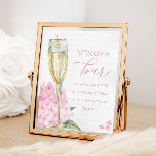 Póster Pink Hydrangeas & Gold Glass Mimosa Bar (Subido por el creador)