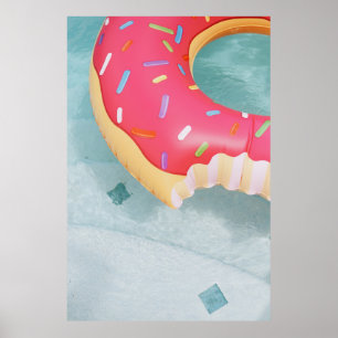 Póster Pink inflatable donut floater