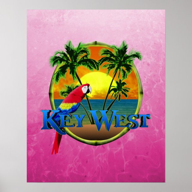 Póster Pink Key West Sunset (Frente)