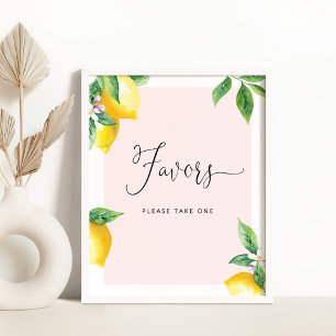 Póster Pink Lemons baby ducha Favors