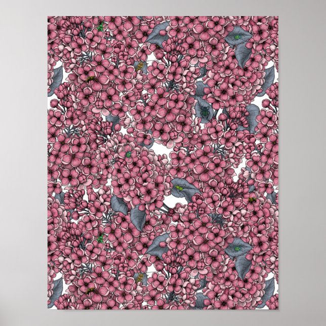 Póster Pink Lilac Garden (Frente)