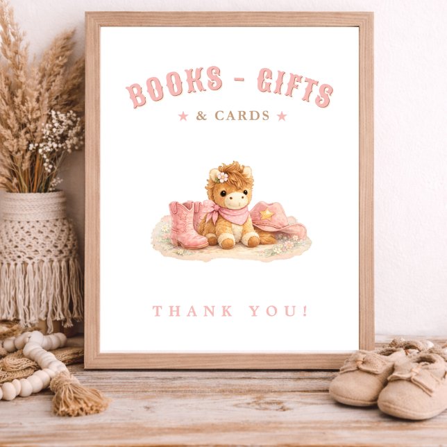 Póster Pink Little Cowgirl Baby Shower Cards Books Gifts (Subido por el creador)