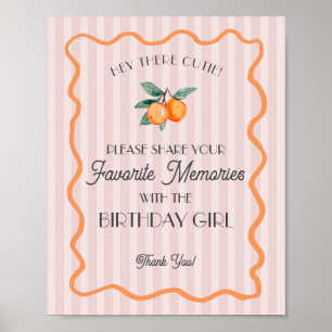 Póster Pink Little Cutie Citrus Favorito Memory Birday