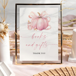 Póster Pink Little Pumpkin Books and Gifts Baby Shower