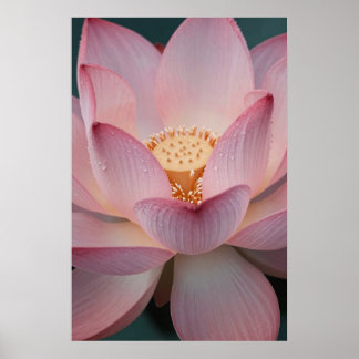 Póster Pink Lotus Flower Botanical Zen Poster
