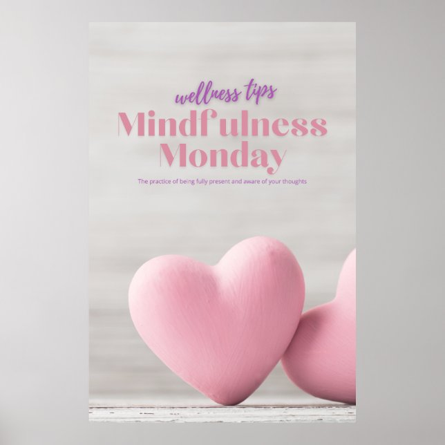 Póster Pink Mindness Monday Wellness (Frente)
