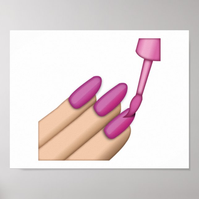 Póster Pink Nail Polaco - Emoji (Frente)