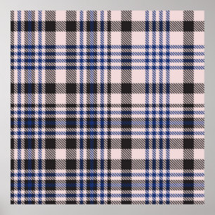 Póster Pink Navy Glen Plaid texturizado patternabina sin