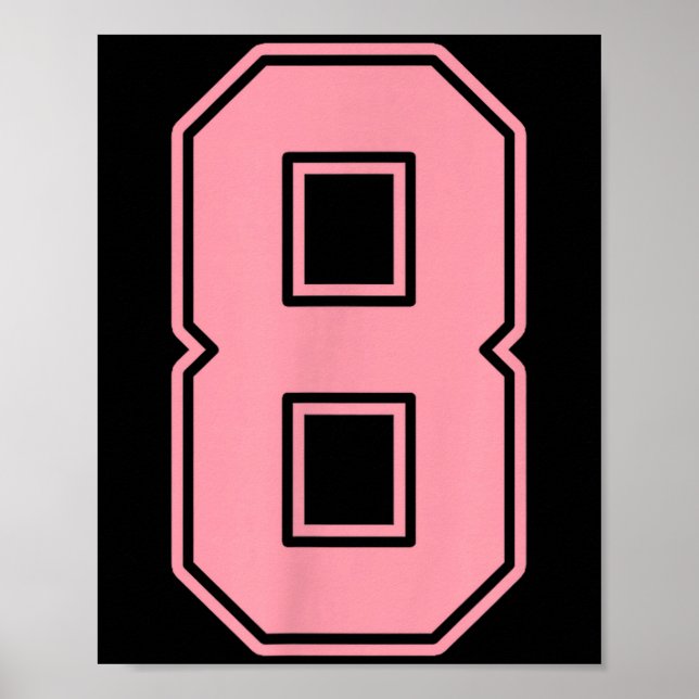 Póster Pink Number 8 Jersey Player Uniform #8  (Frente)