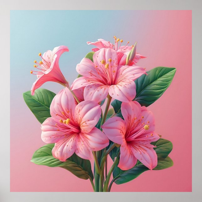 Póster Pink Orchid Flower Arrangement (Frente)