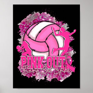 Póster Pink Out Bump Set Spike Volleybyll Cancer A