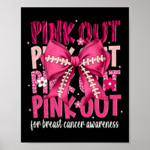 Póster Pink Out Cáncer de Mama Mes Coquette Bow M