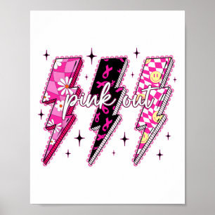 Póster Pink Out Checkered Lightered Tortuga De Cáncer De