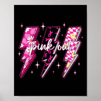 Póster Pink Out Checkered Lightered Tortuga De Cáncer De 