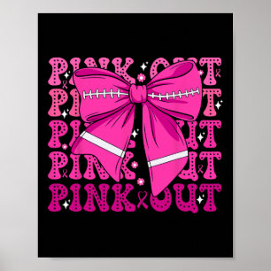 Póster Pink Out Football Abordando El Cáncer De Mama