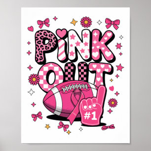Póster Pink Out Football Game Brett Sensibilización sobre