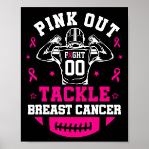 Póster "Pink Out" Tackee Conciencia sobre el Cáncer de Ma