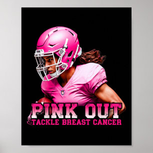 Póster "Pink Out" Tackee Conciencia sobre el Cáncer de Ma