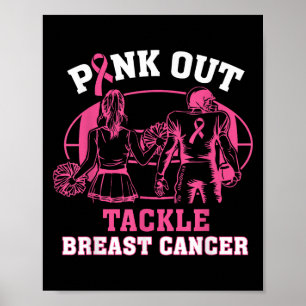 Póster "Pink Out" Tackee Conciencia sobre el Cáncer de Ma