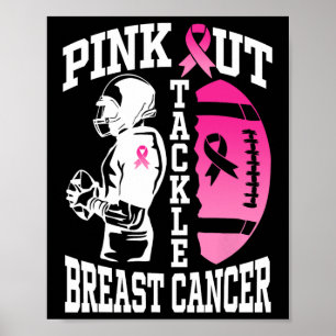 Póster "Pink Out" Tackee Conciencia sobre el Cáncer de Ma