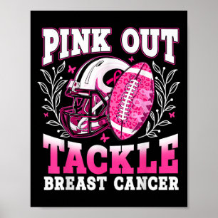 Póster "Pink Out" Tackee Conciencia sobre el Cáncer de Ma