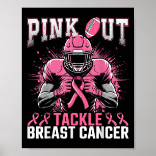 Póster "Pink Out" Tackee Conciencia sobre el Cáncer de Ma