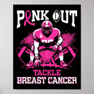Póster "Pink Out" Tackee Conciencia sobre el Cáncer de Ma