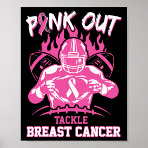 Póster "Pink Out" Tackee Conciencia sobre el Cáncer de Ma