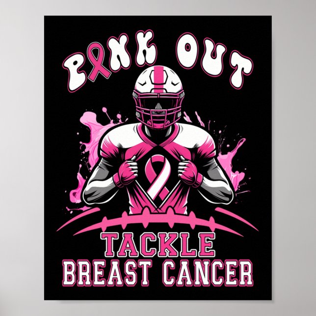 Póster "Pink Out" Tackee la Conciencia Estadounidense sob (Frente)