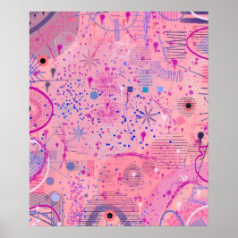 Póster Pink Party Maximalist Art