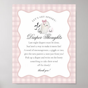Póster Pink Pastel Little Boo Ghost Diaper Thoughts Rótul