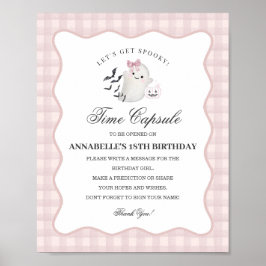 Póster Pink Pastel Little Boo Ghost Time Capsule Game