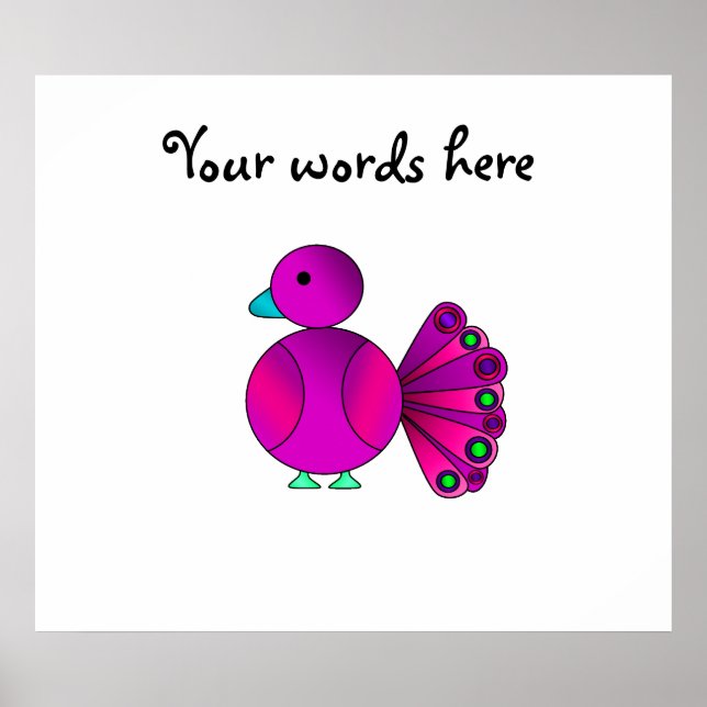Póster Pink peacock lindo (Frente)