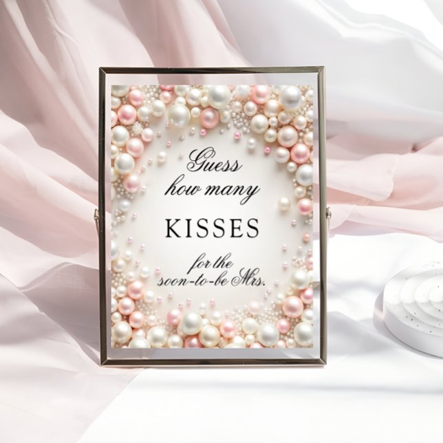Póster Pink Pearls Cuántos Kiss Juega De Ducha Bridal (Subido por el creador)