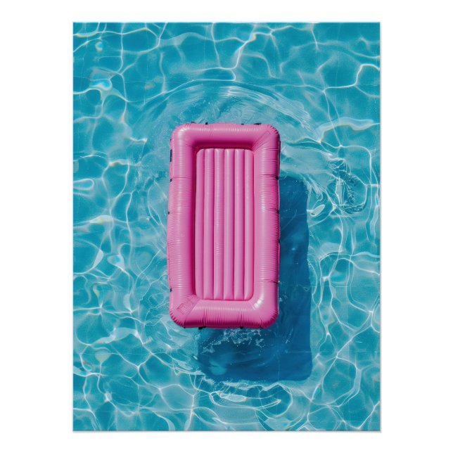 Póster Pink Pool Float - Summer Relaxation Scene (Anverso)