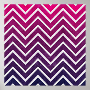 Póster Pink Purple Chevron
