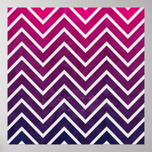 Póster Pink Purple Chevron (Frente)