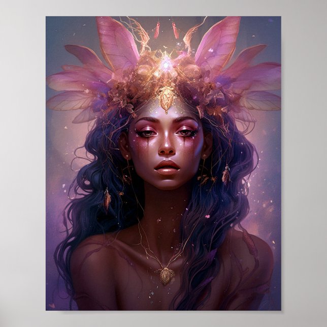 Póster Pink Purple Fairy Queen Fantasy Art (Frente)