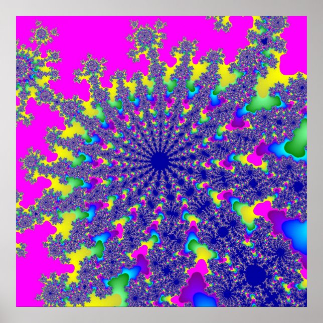 Póster Pink Rainbow Burst (Frente)