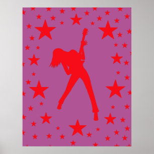 Póster Pink Rock Star Poster