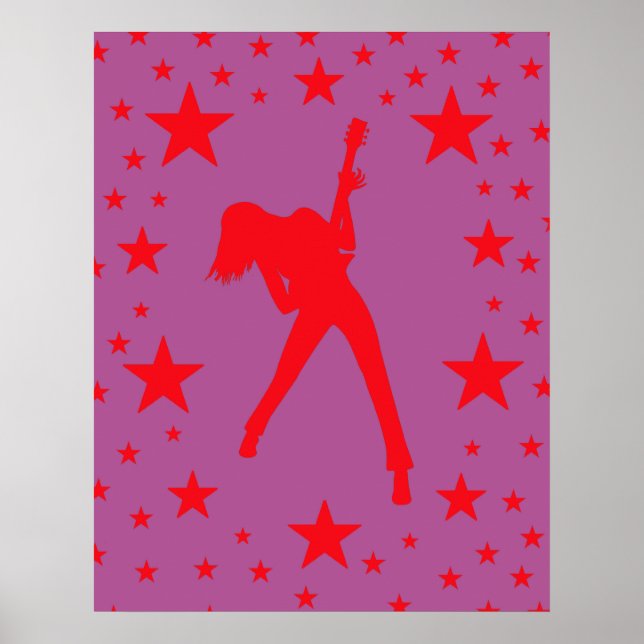 Póster Pink Rock Star Poster (Frente)