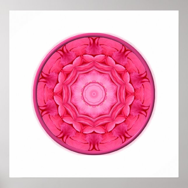 Póster Pink Roses Kaleidoscope (Frente)
