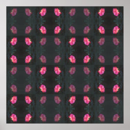 Póster Pink Roses Pattern
