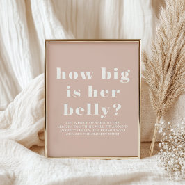 Póster Pink Sandstone Typography Baby Shower Game