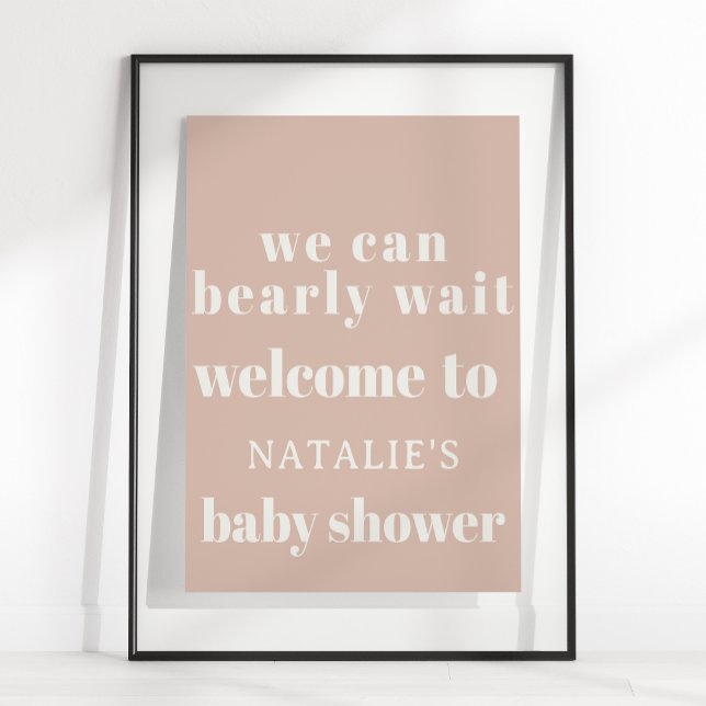 Póster Pink Sandstone Typography Baby Shower Sign (Subido por el creador)