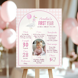 Póster Pink Silly Goose First Year Photo Milestone