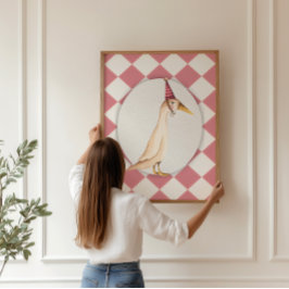 Póster Pink Silly Goose Nursery Wall Art Imprimir